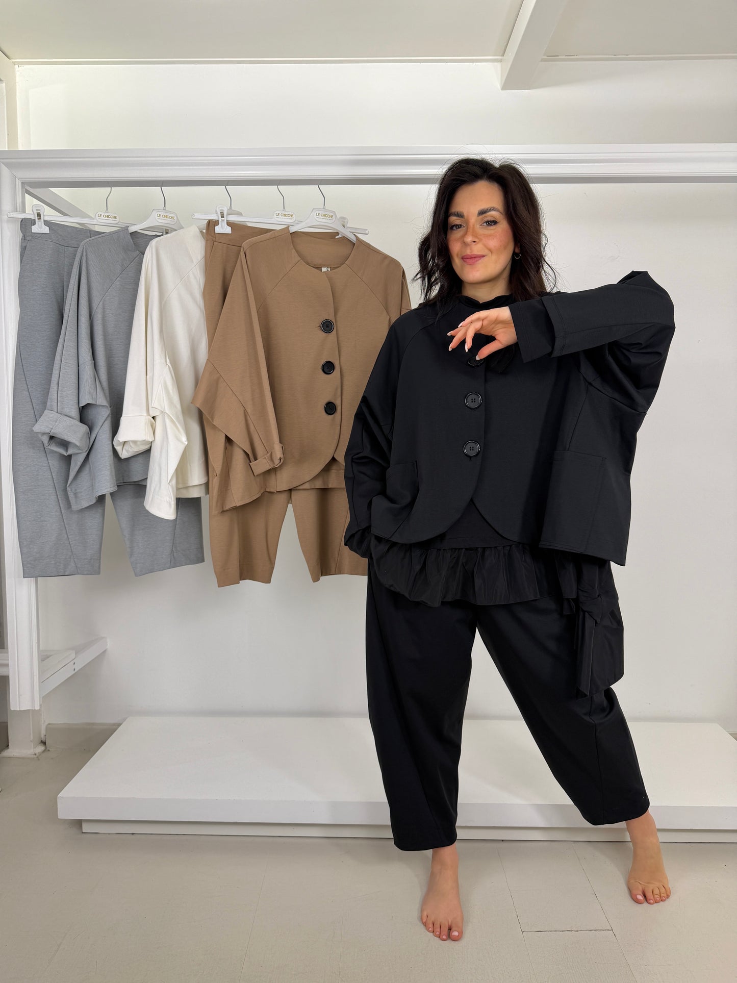 Pantalone punto roma motivo diagonale