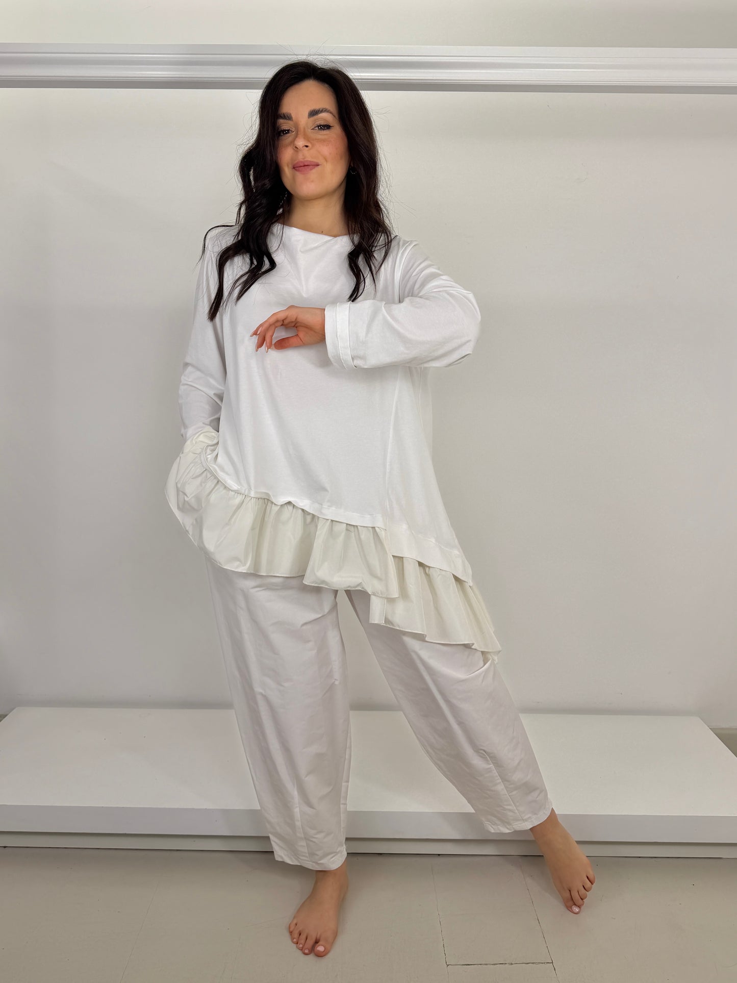 SOPHIA pantalone taffetà ovetto