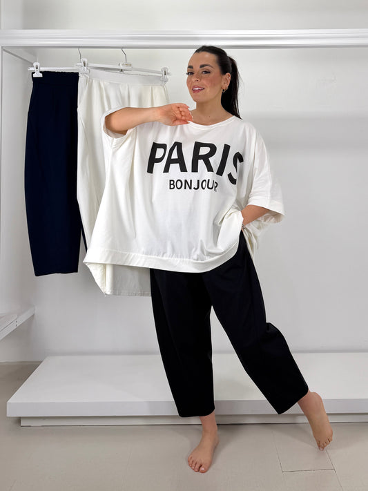 Pantalone punto roma motivo diagonale