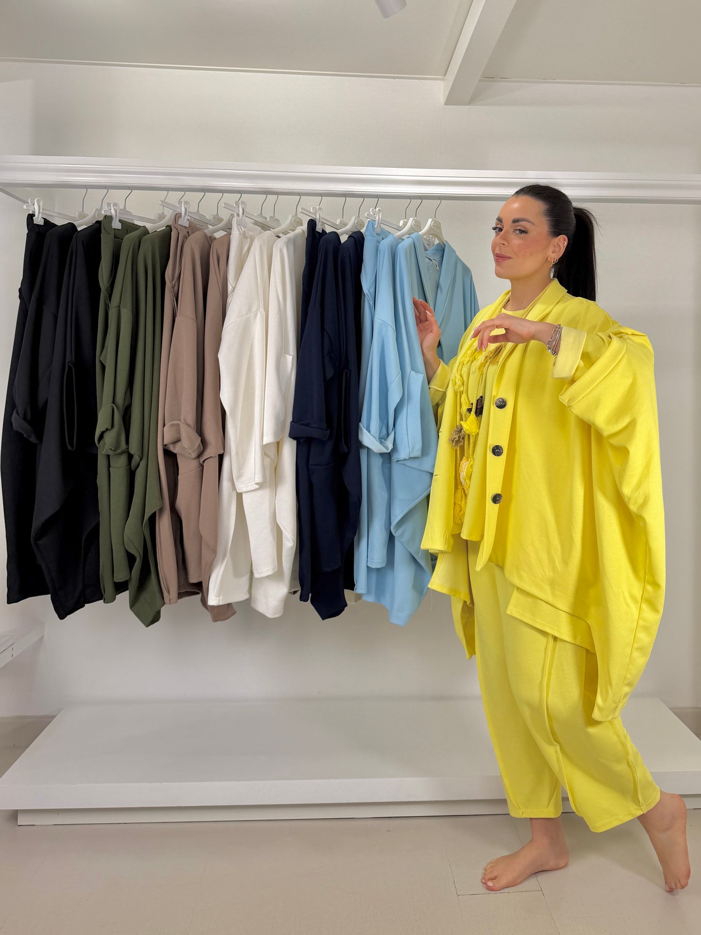 Maglia misto cotone con spacchetti