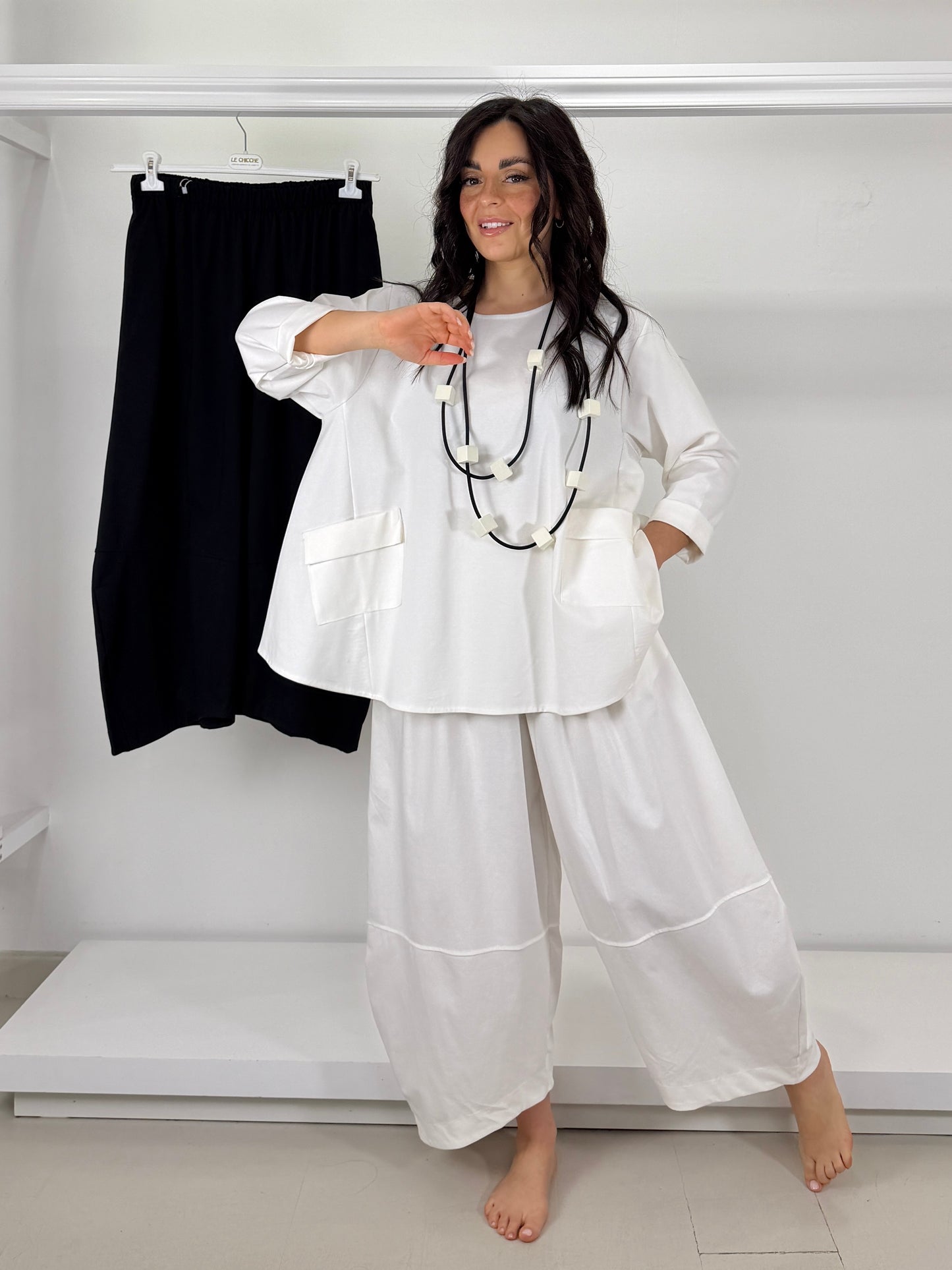 Casacca svasata punto roma con tasche