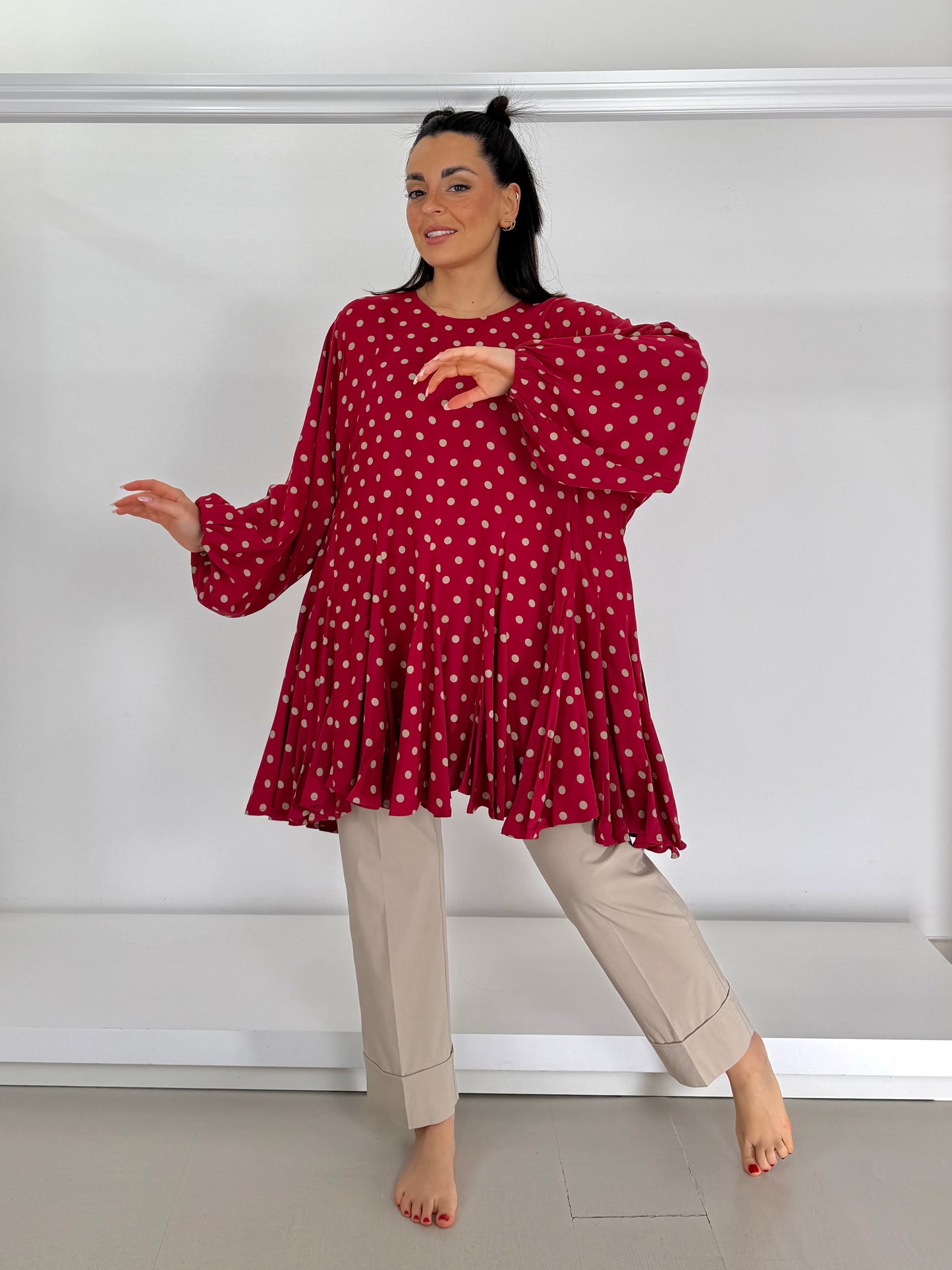 Pantalone in bengalina con bordo