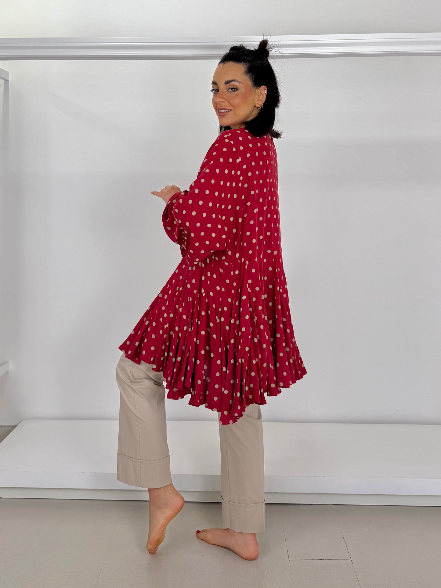 Pantalone in bengalina con bordo