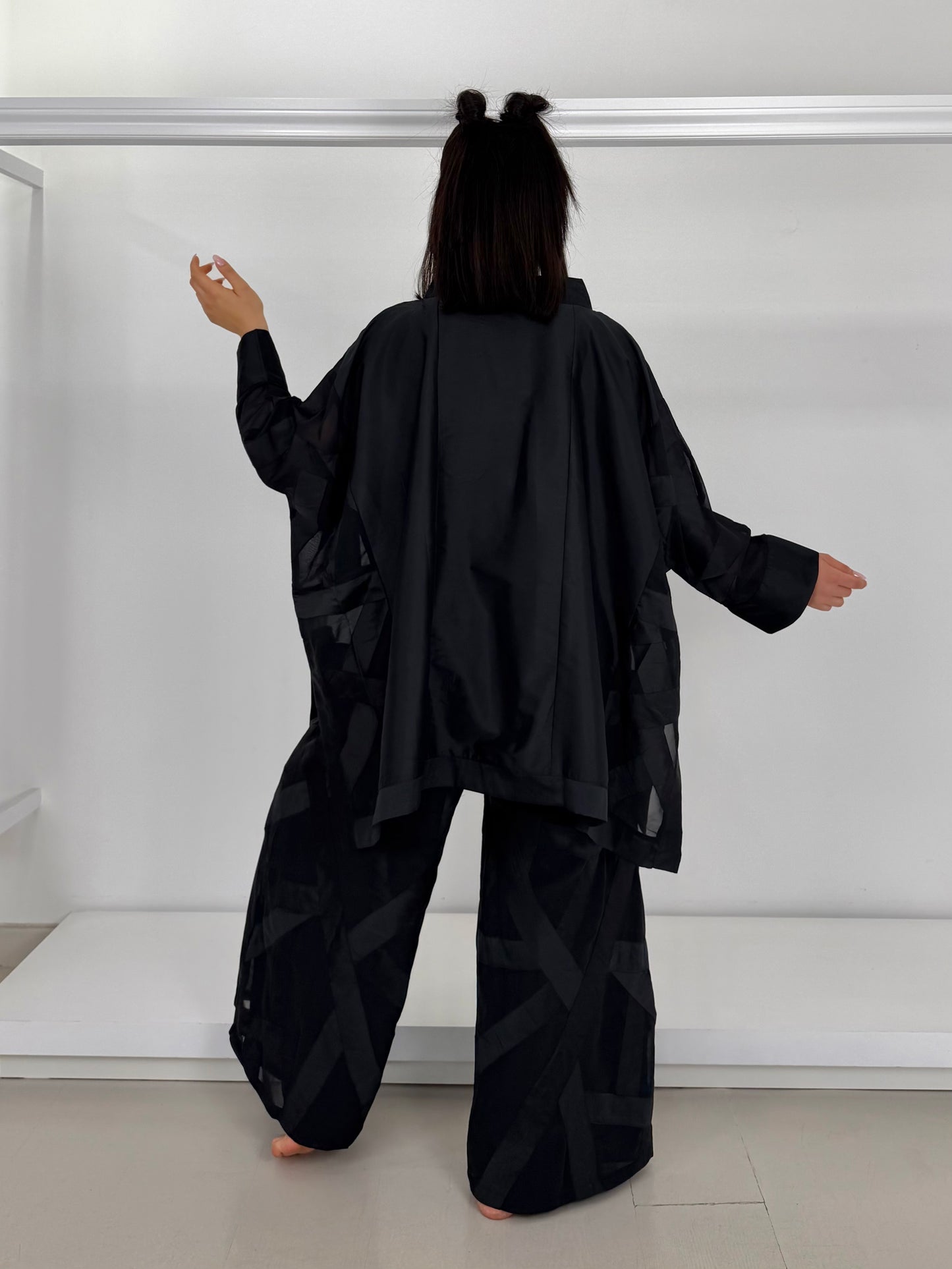 GHUNGROO maxi casacca in chiffon
