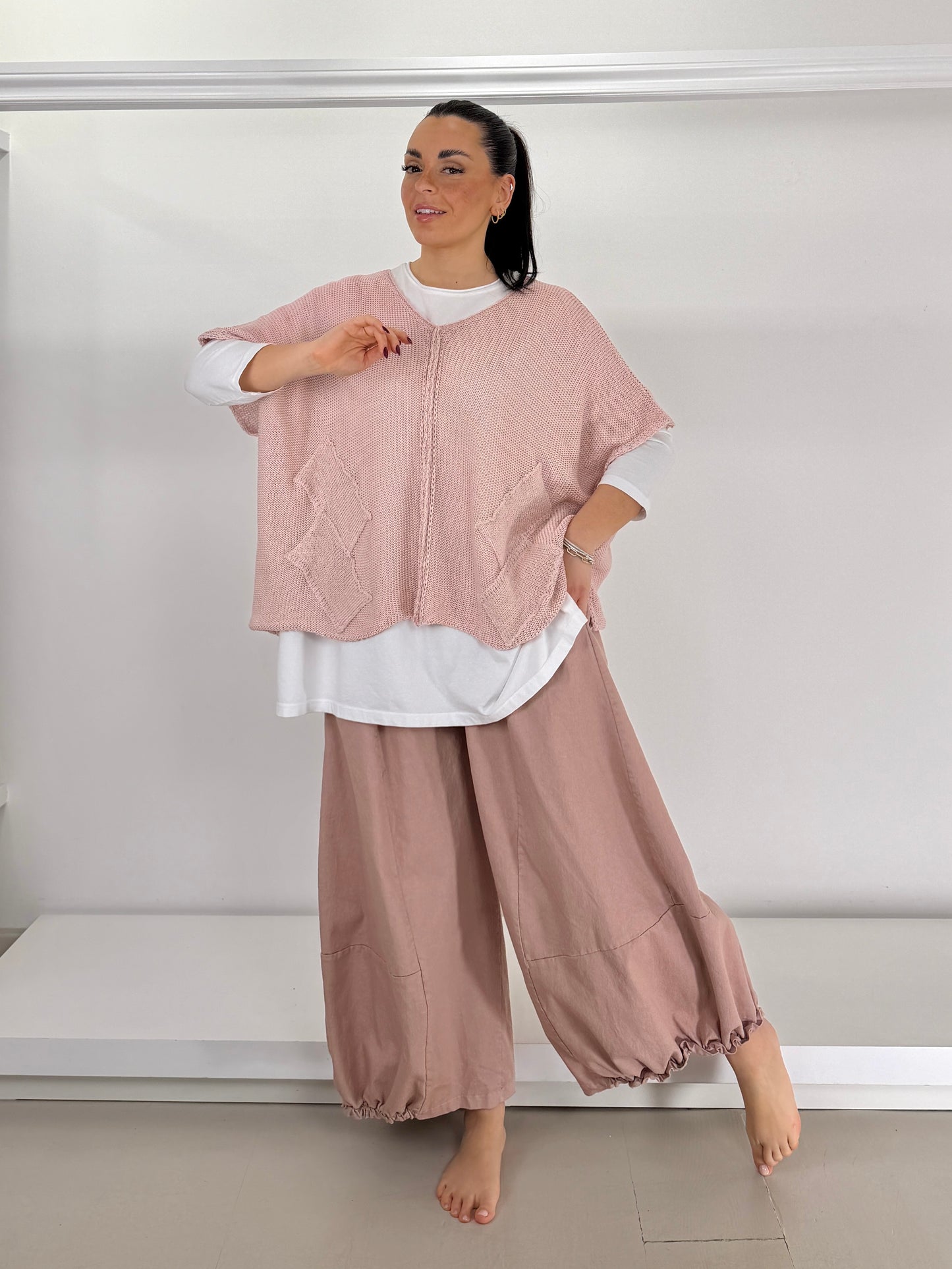 SUN SUN Maglia basic scatoletta spacchi laterali