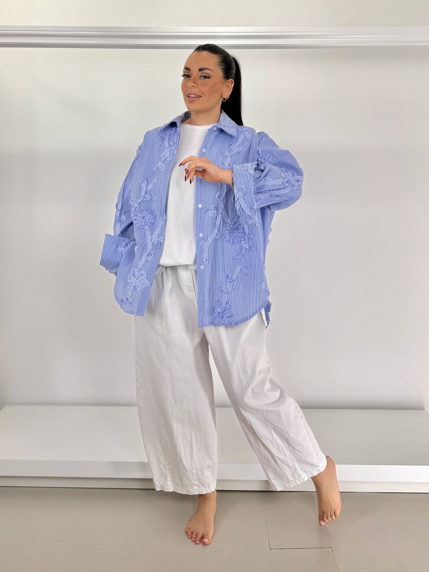 Pantalone effetto jeans ovetto