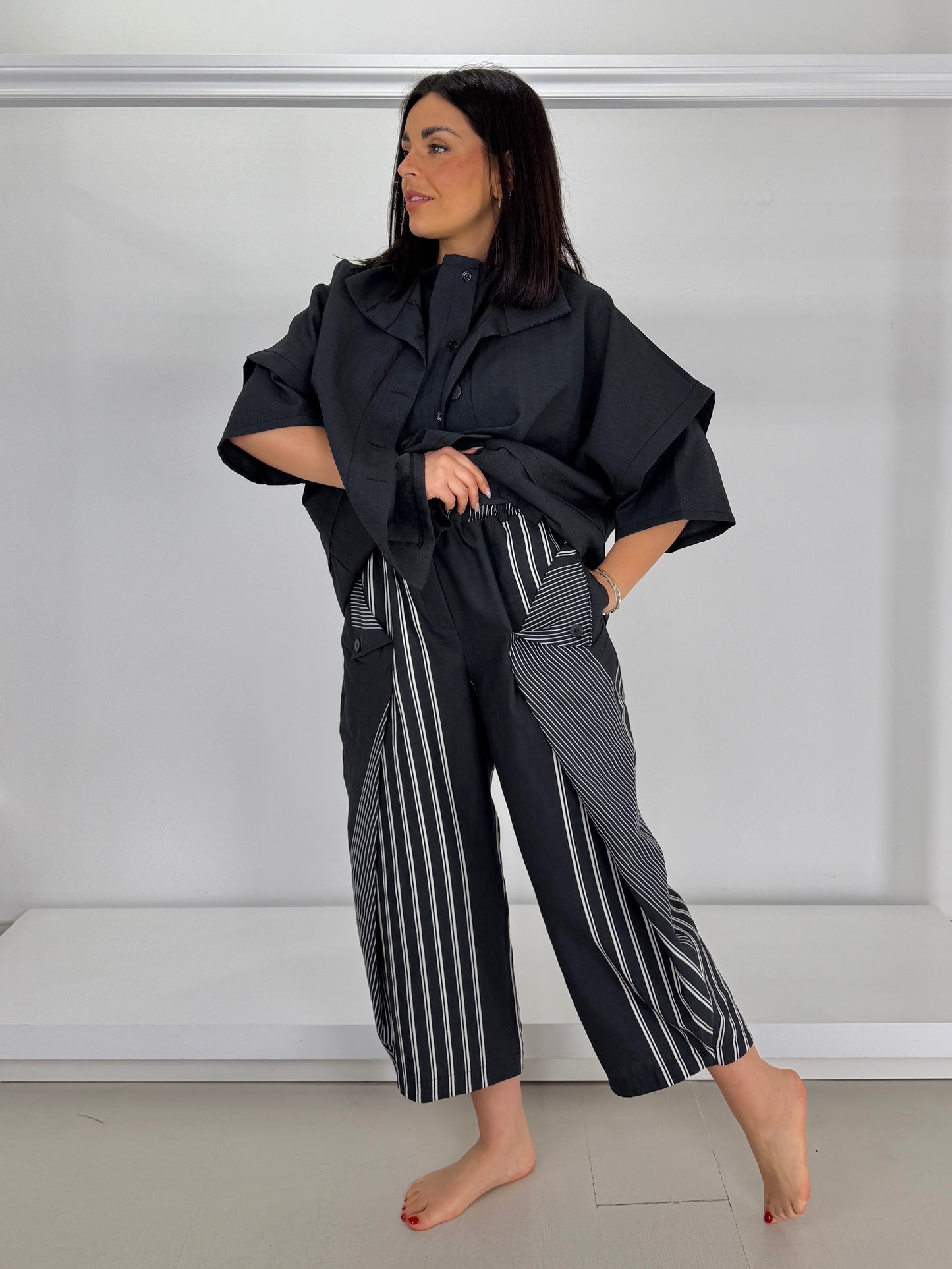 Pantalone mix righe