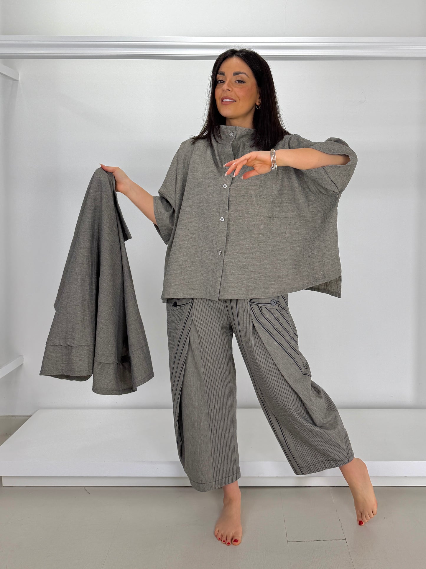 Pantalone mix righe