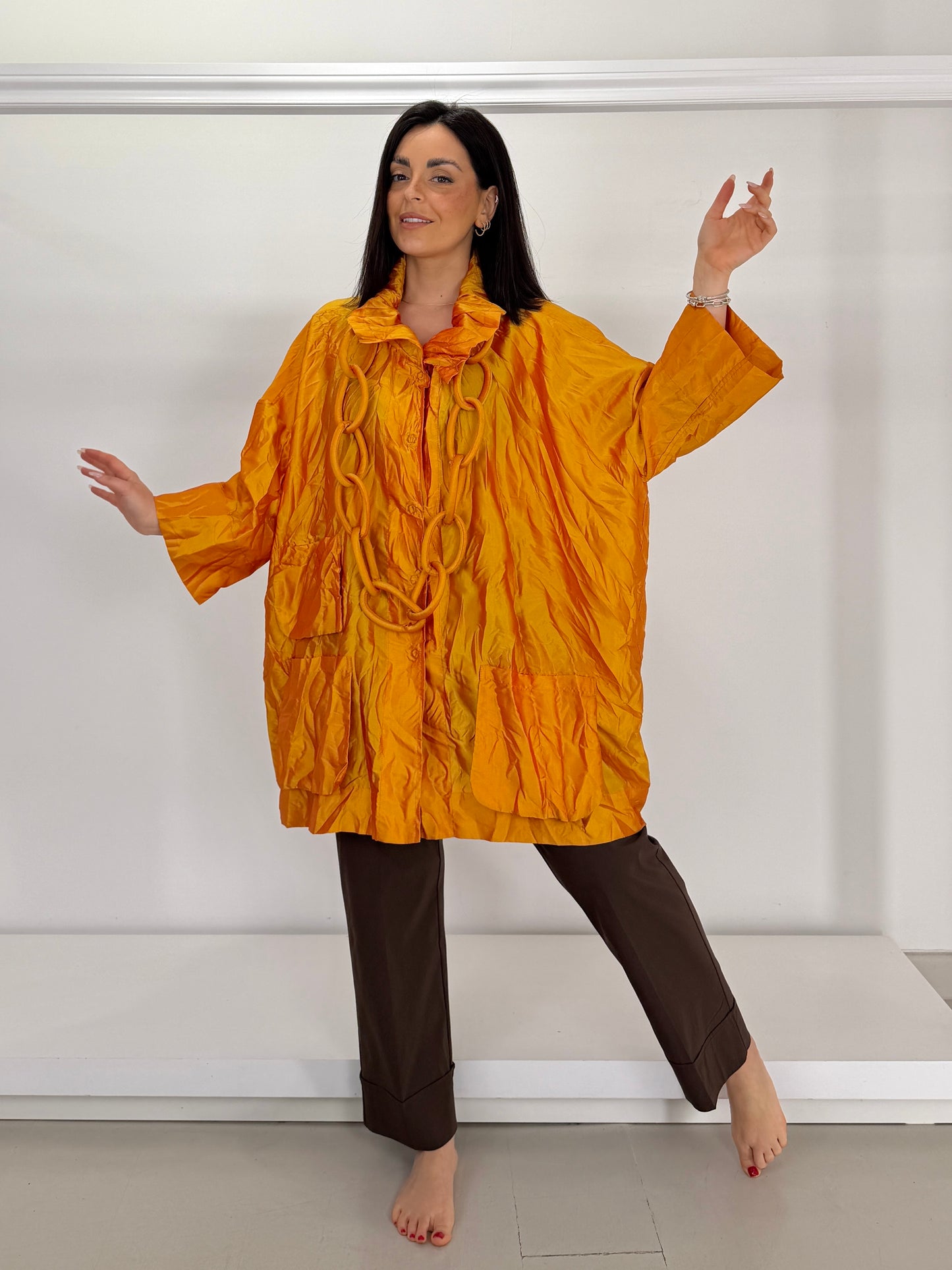 Pantalone in bengalina con bordo