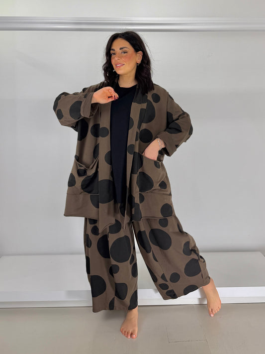 Cardigan garzato bolli