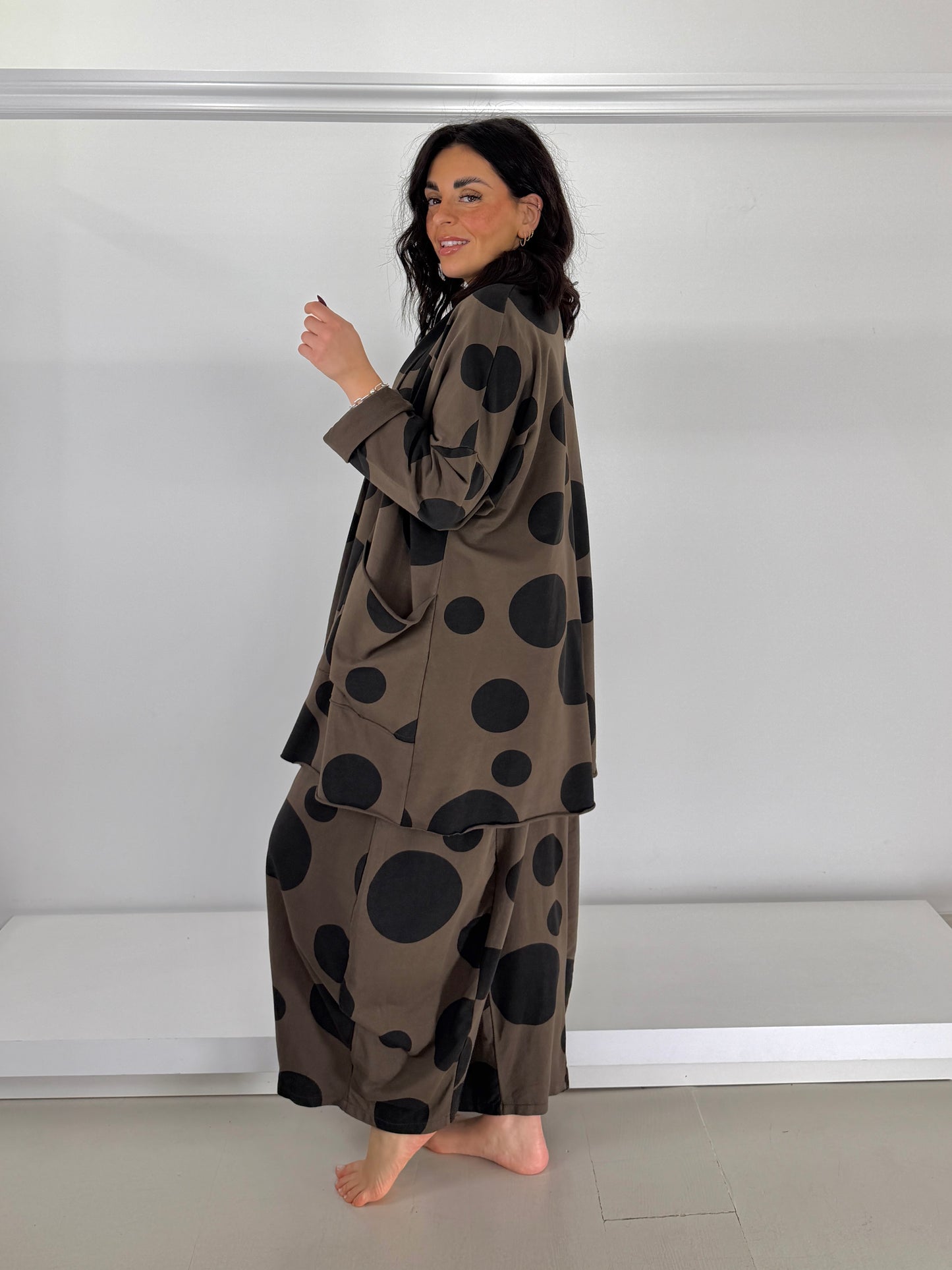 Cardigan garzato bolli