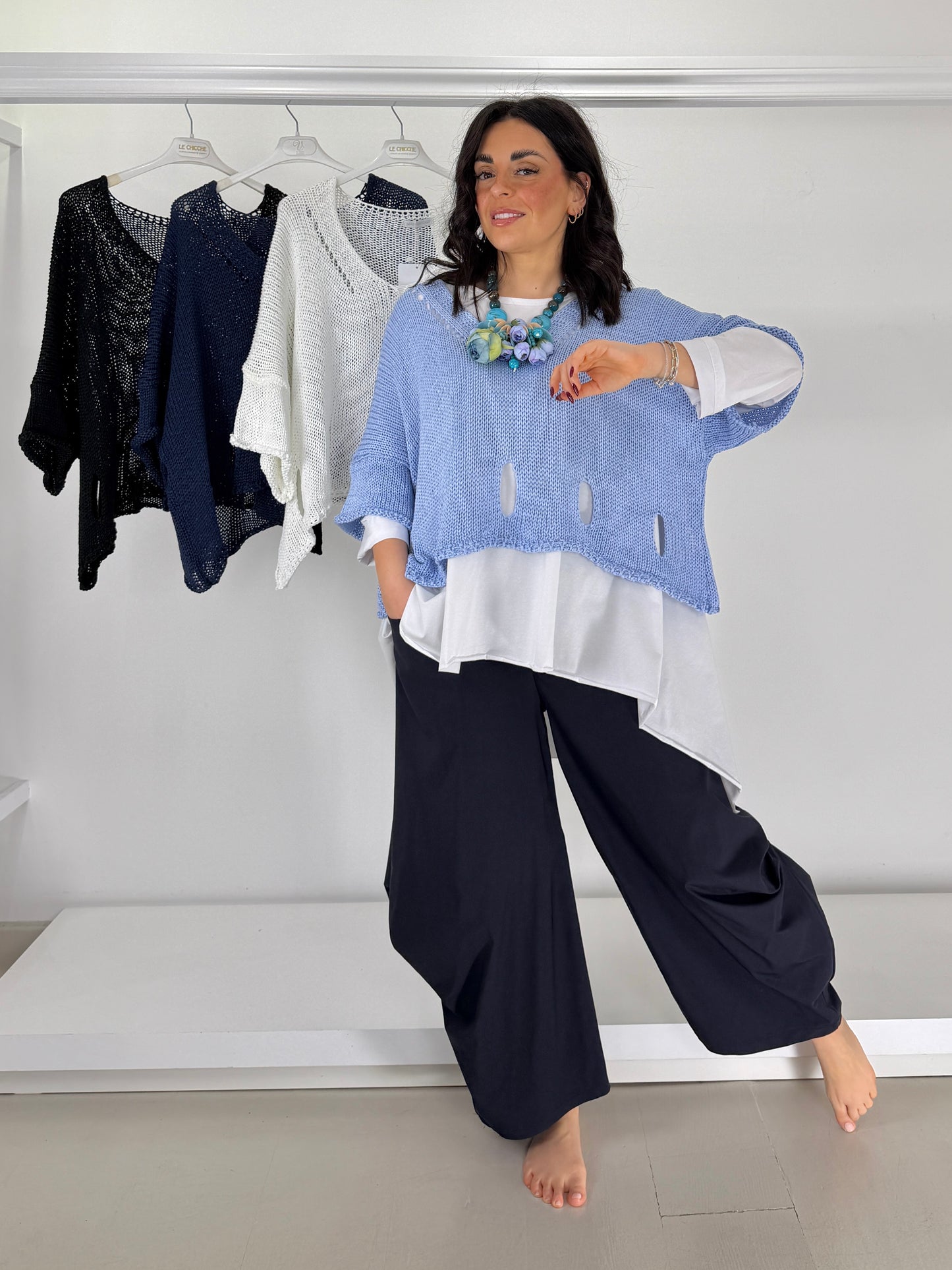 SUN SUN Pantalone bengalina con drappeggio