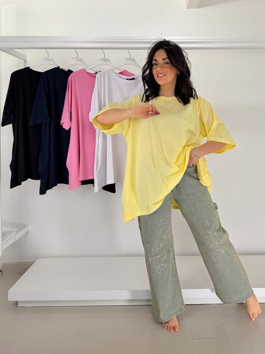 SOPHIA t-shirt svasata con taschine