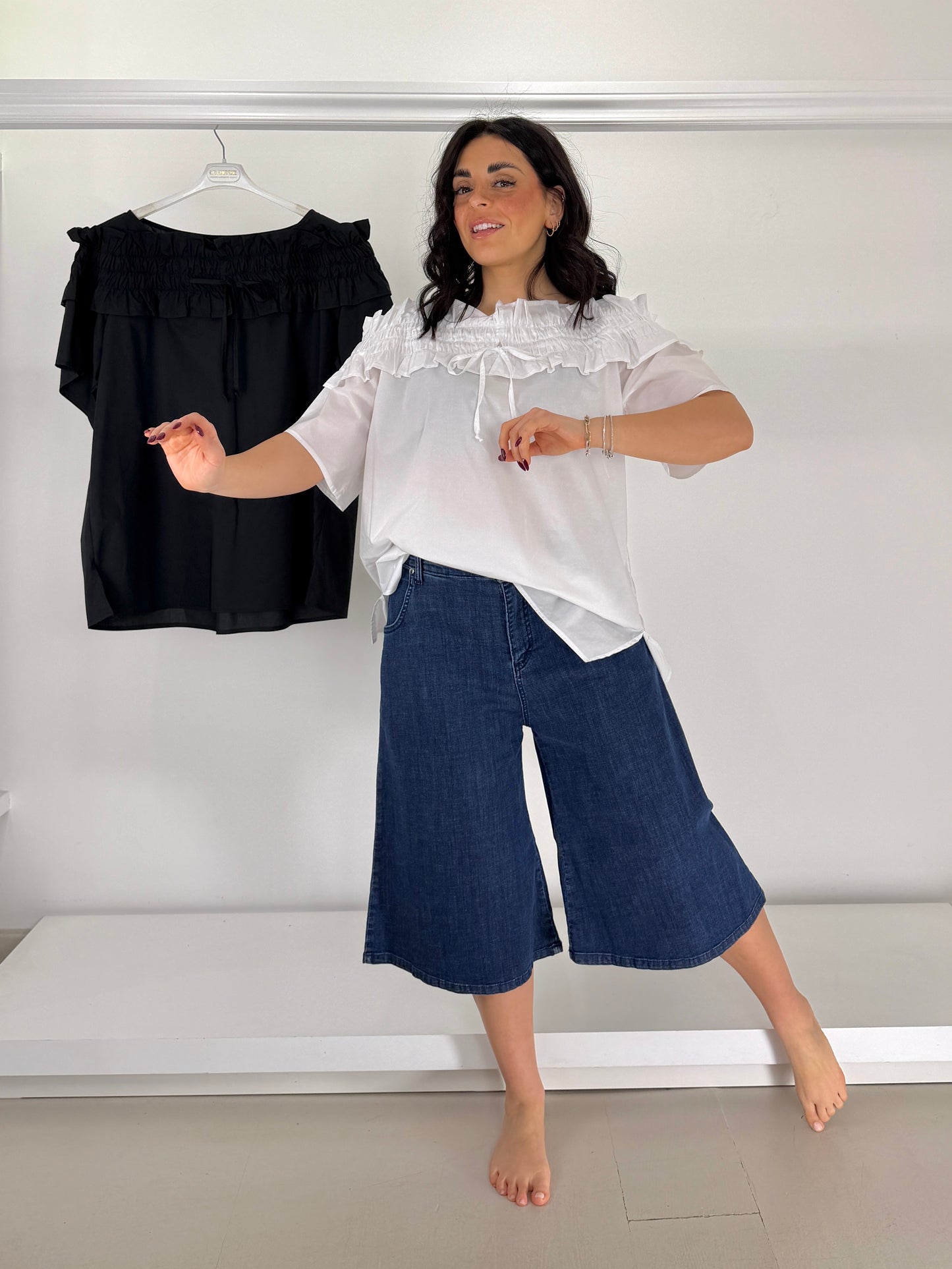 SOPHIA Bermuda jeans elasticizzato
