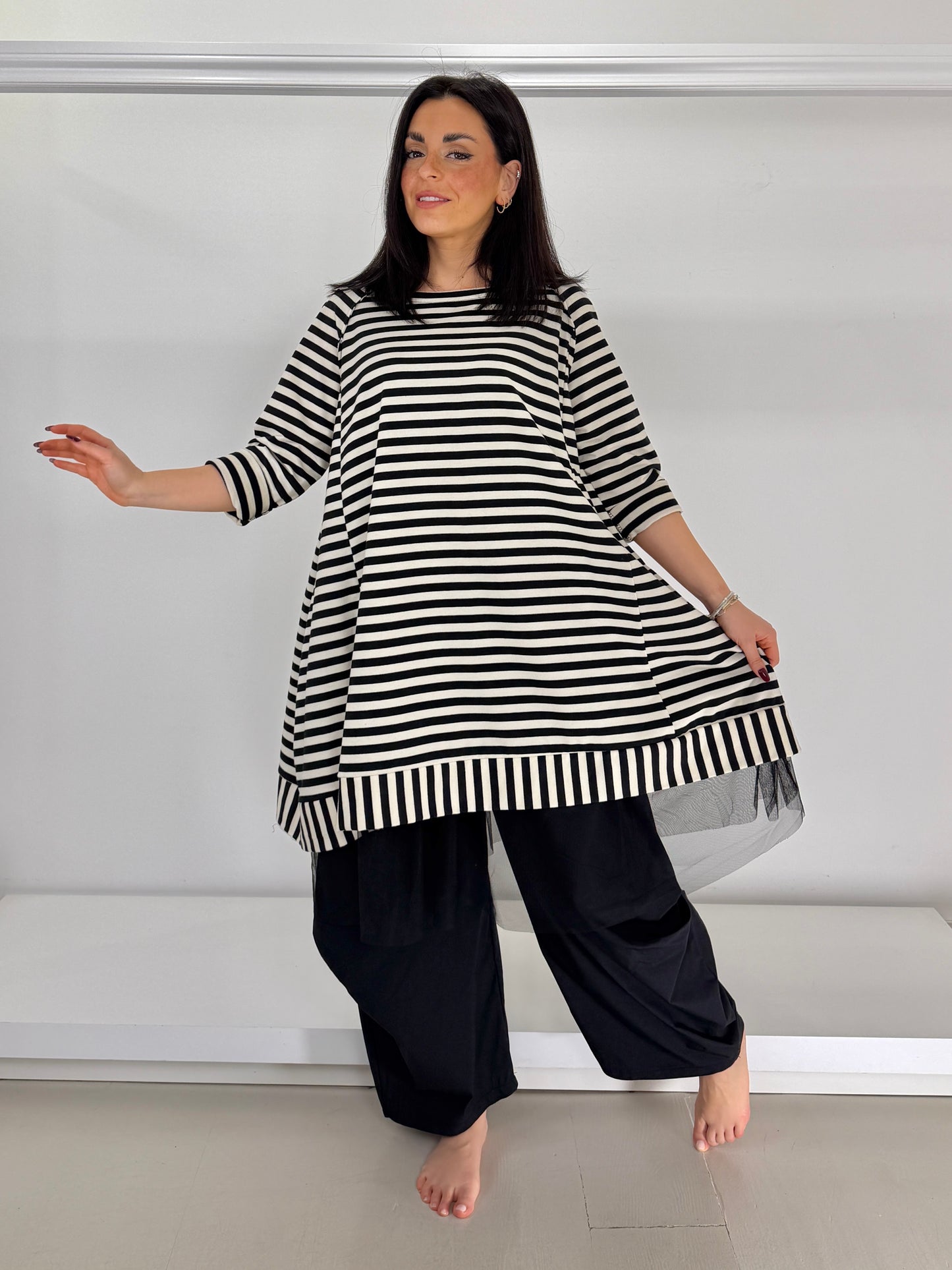 Canotta tulle elasticizzato