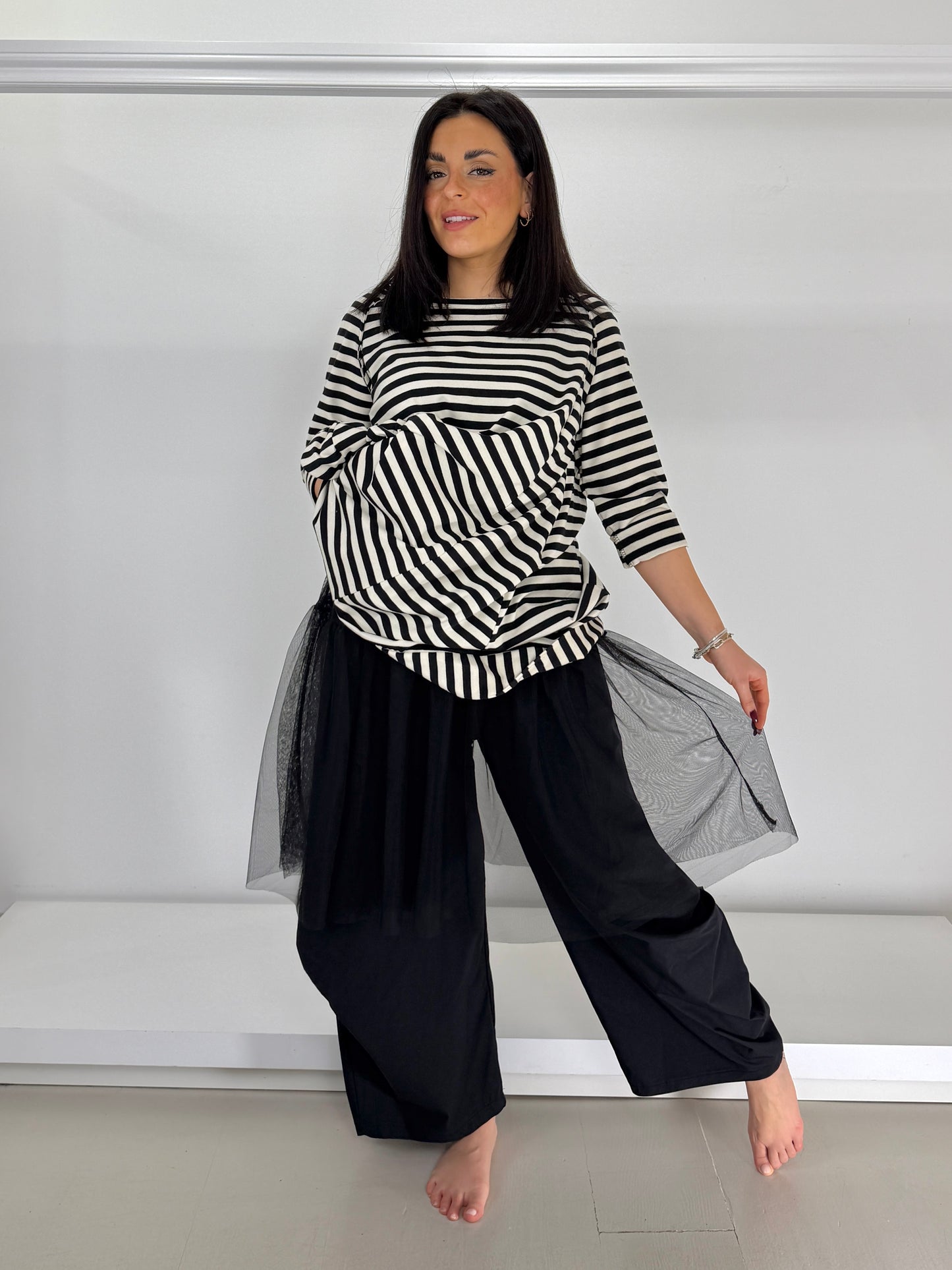 Canotta tulle elasticizzato