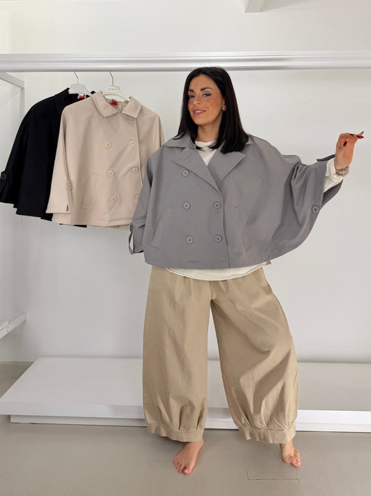 Pantalone effetto jeans fondo pence