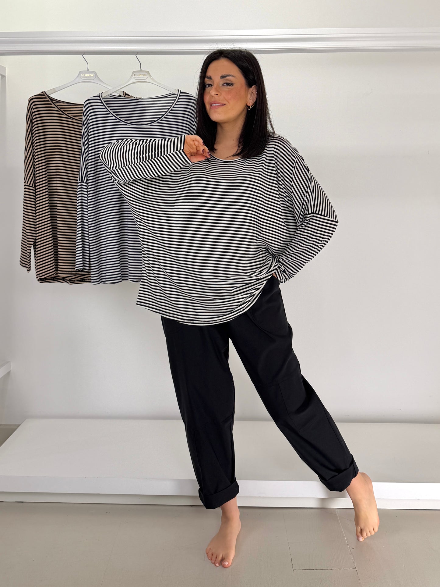 Maglia basic a righe