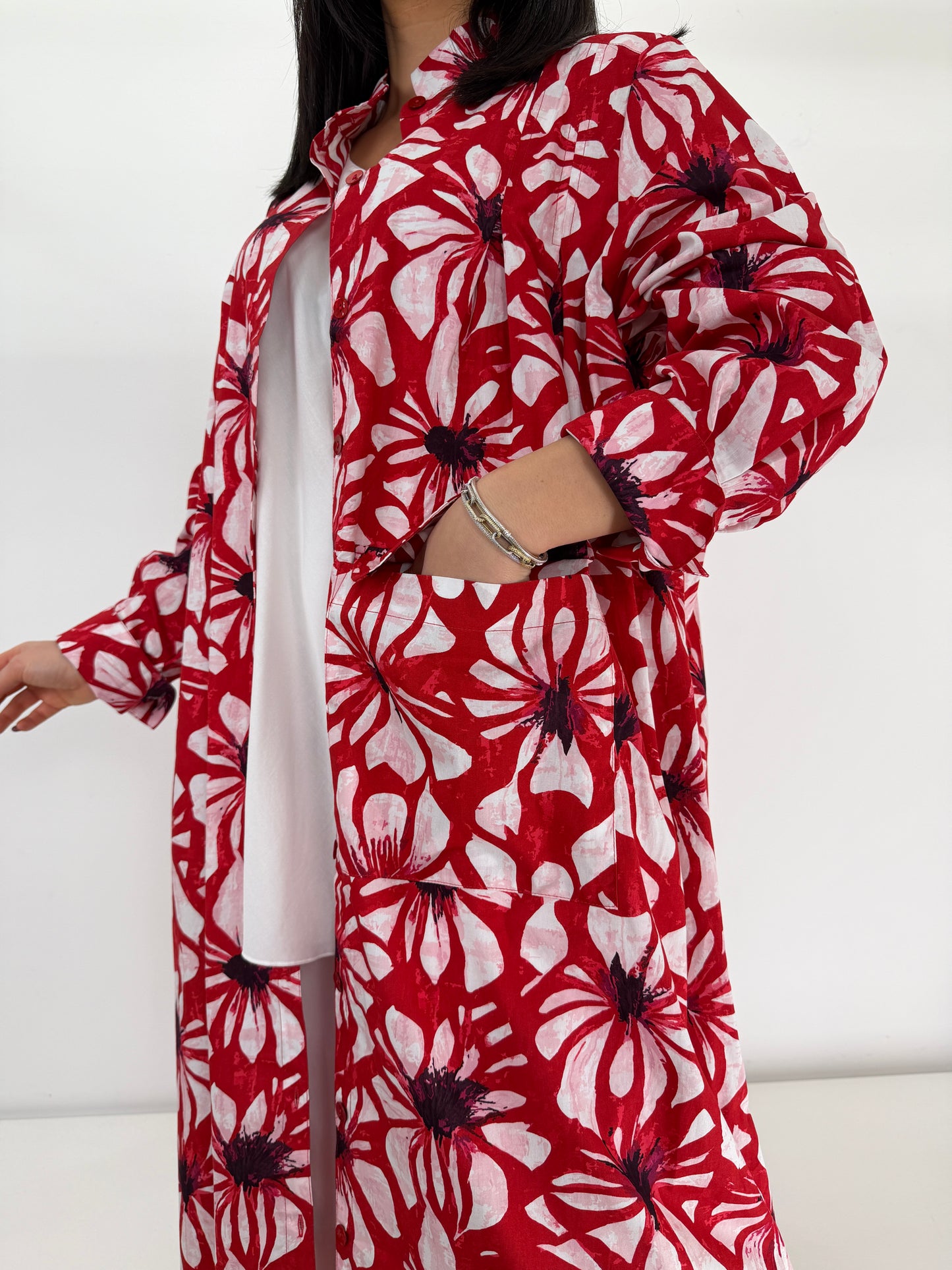 NOEN Abito chemisier fantasia con piegoni e tasca (catalogo)