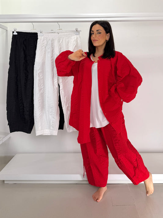 NOEN Pantalone tessuto goffrato