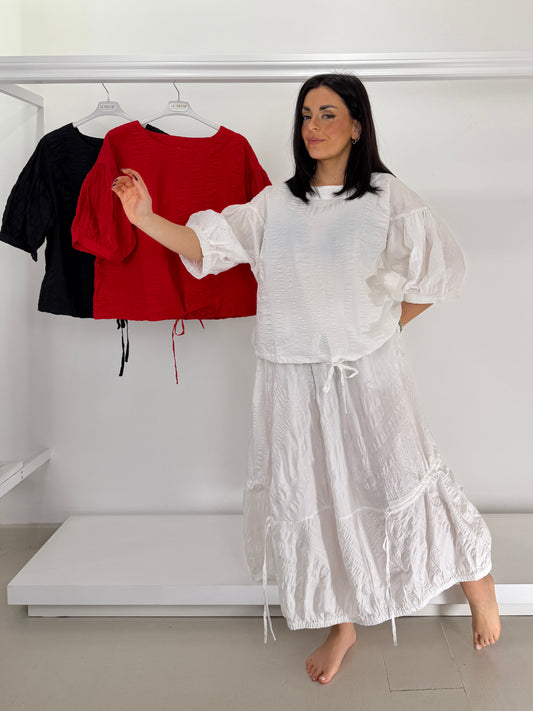 NOEN Casacca tessuto goffrato manica 3/4 a sbuffo (catalogo)