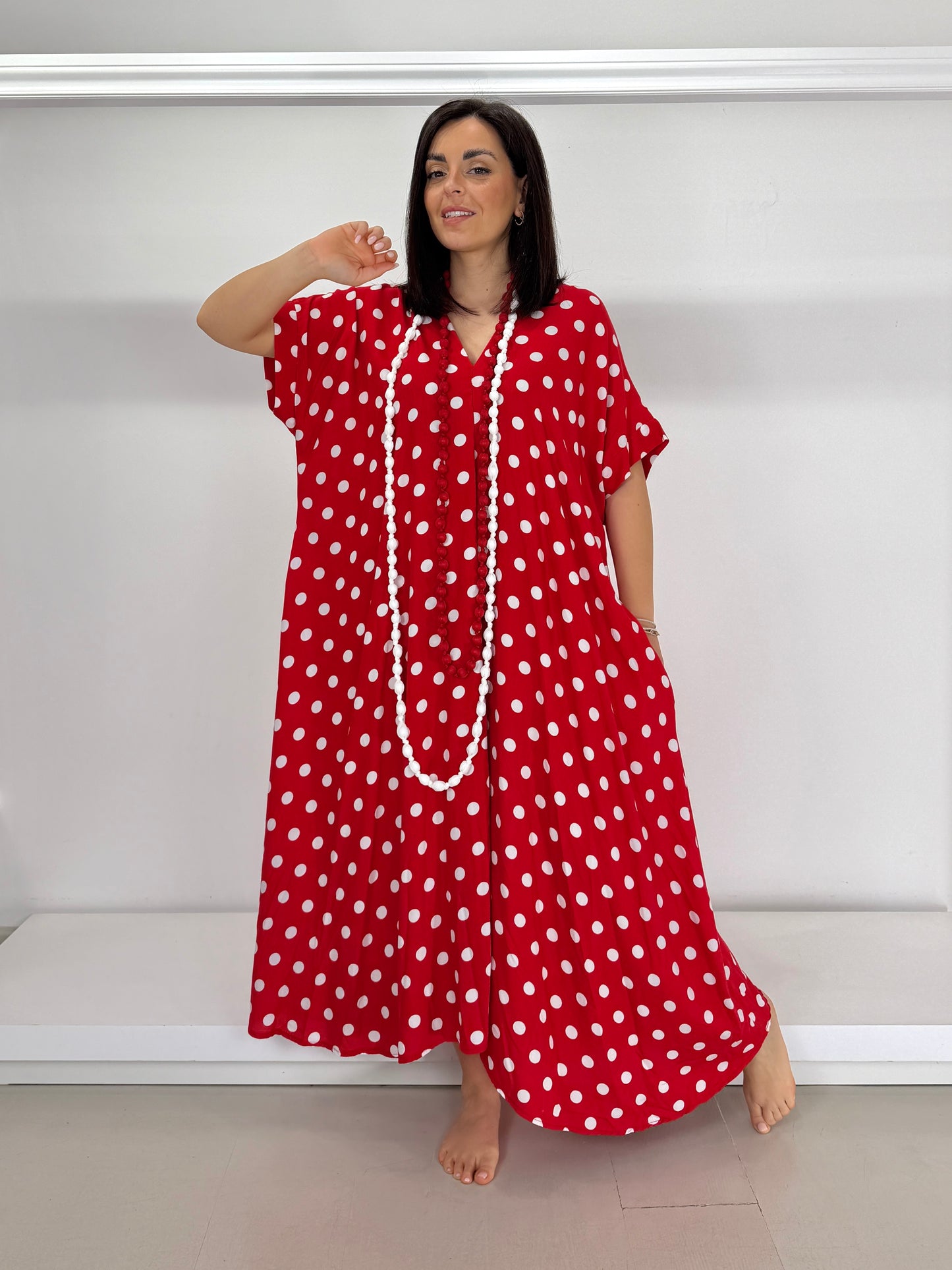 Collana sfere in tessuto