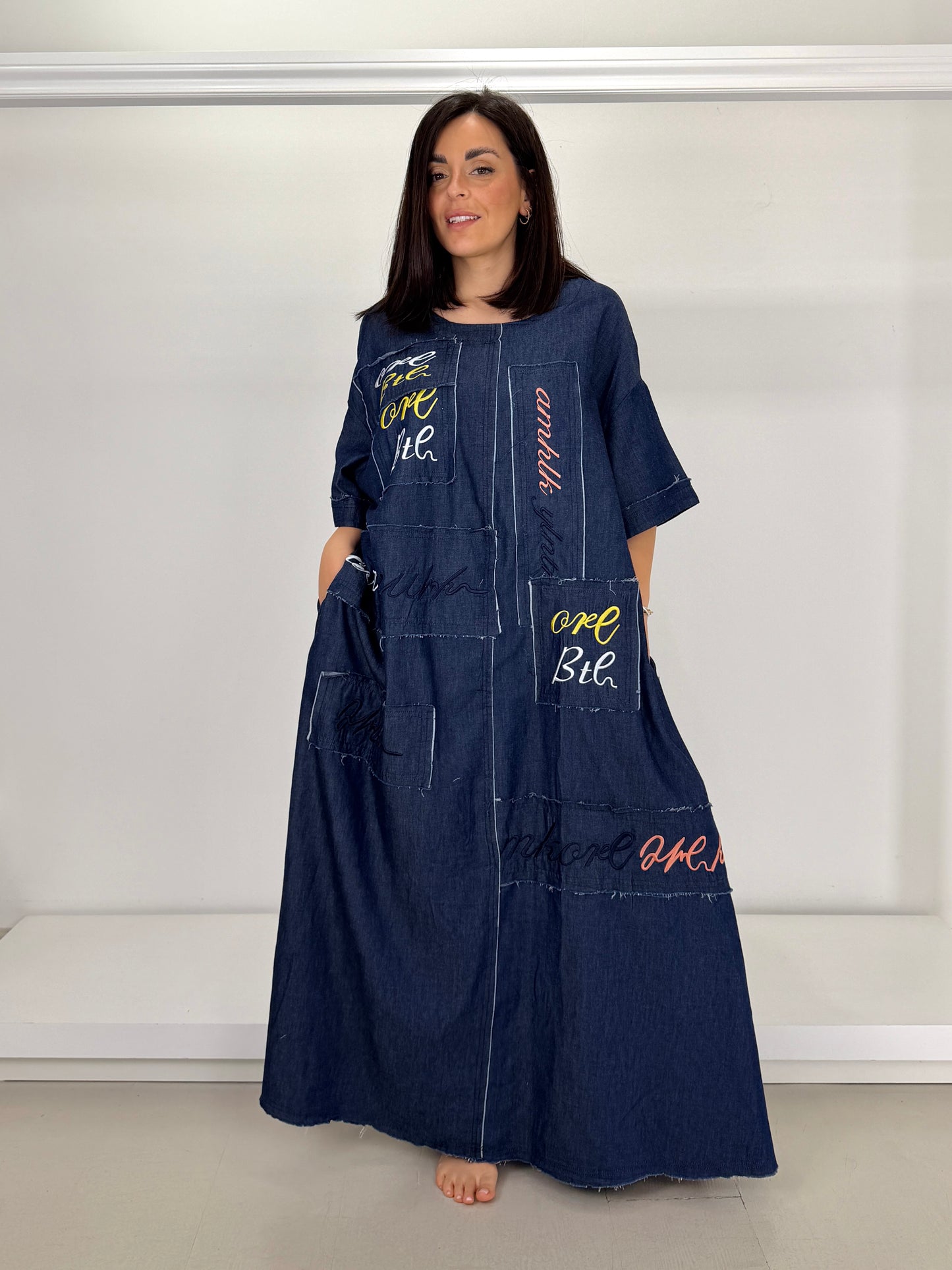 Abito lungo in jeans leggero