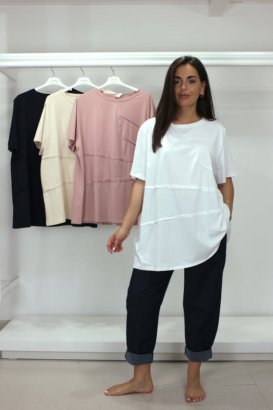 Pantalone jeans elasticizzato over