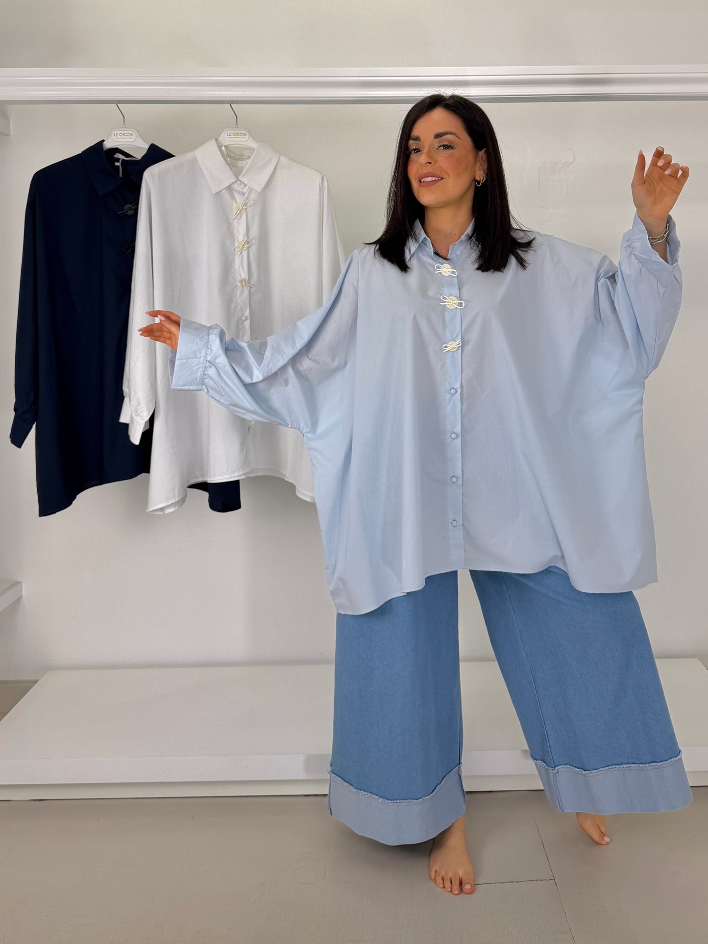 Maxi camicia dettaglio bottoni