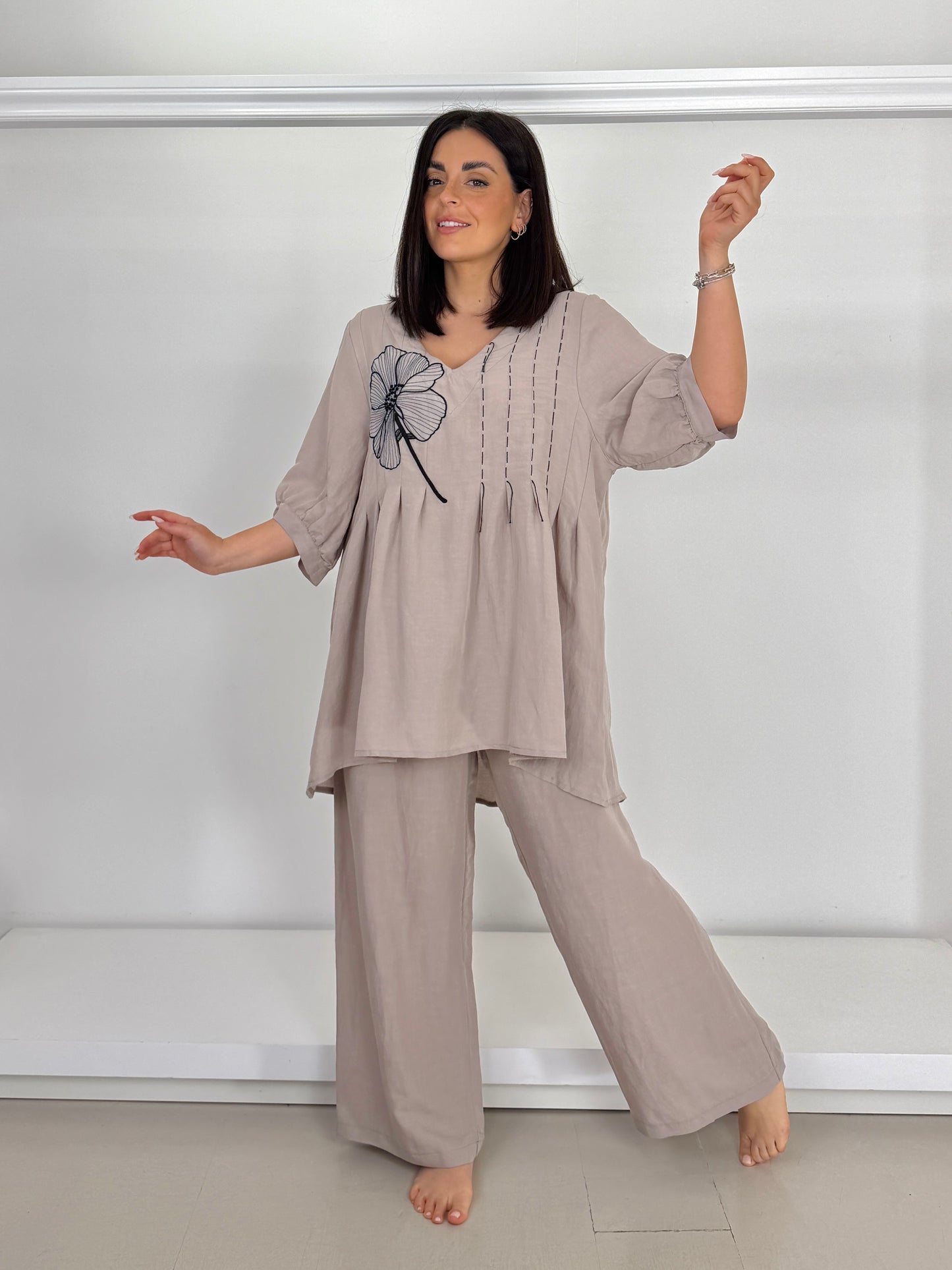 E.D. Pantalone misto lino
