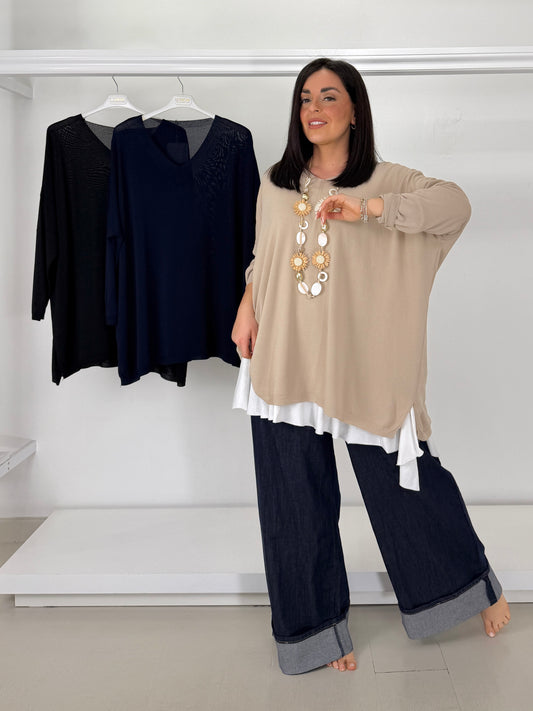 Jeans elasticizzato con bordo