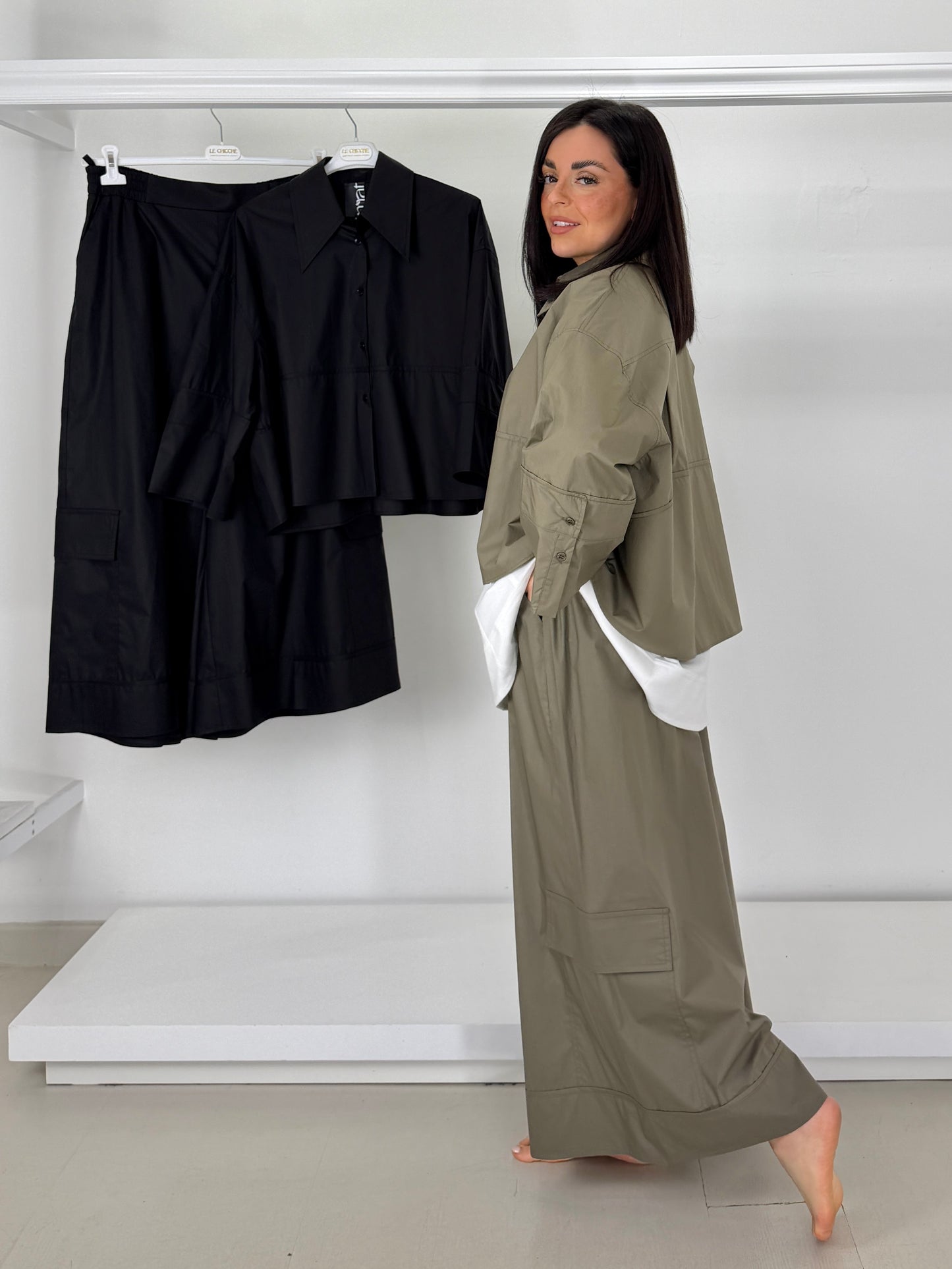 MAT camicia crop collo con punte