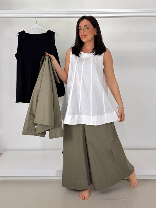 OZAI N KU canotta svasata con motivi