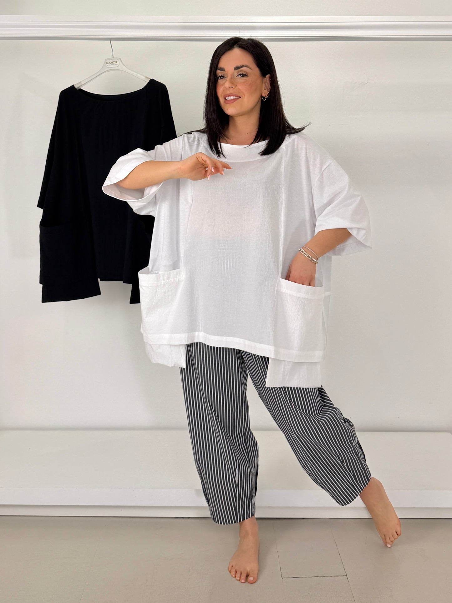 MAT casacca due tessuti motivo tasche