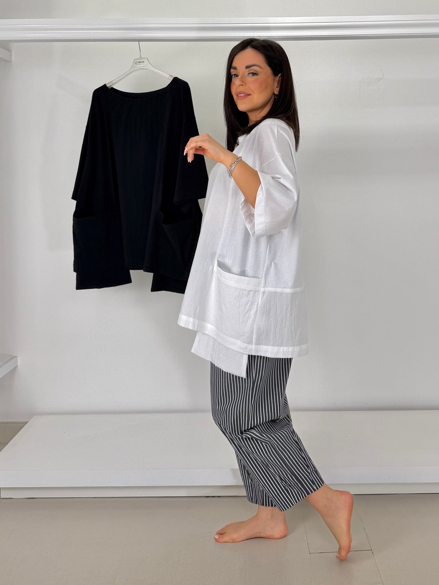 MAT casacca due tessuti motivo tasche