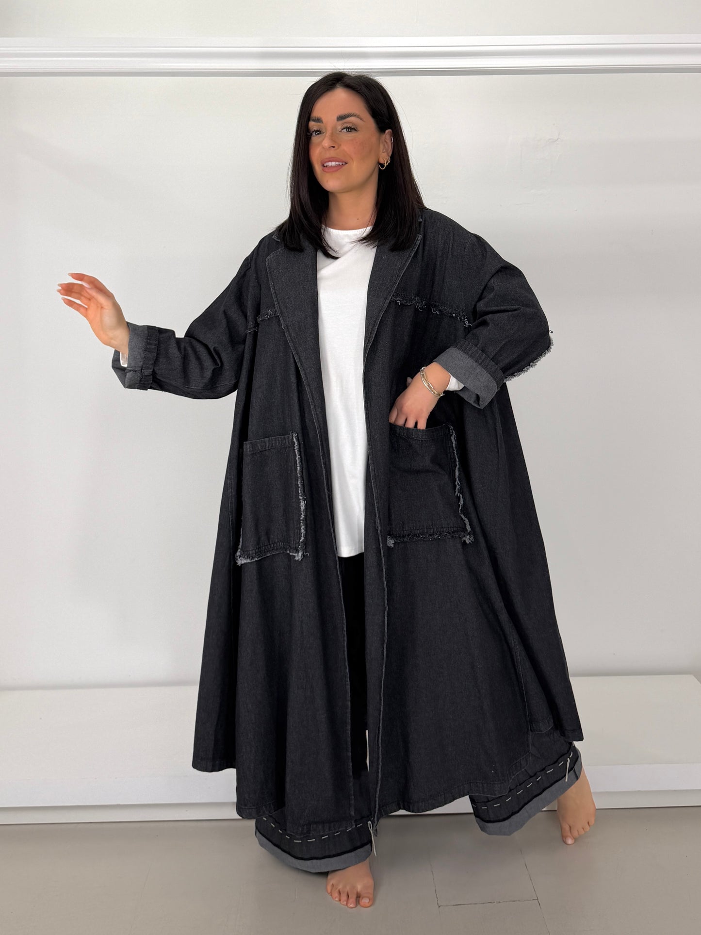 Spolverino lungo in jeans