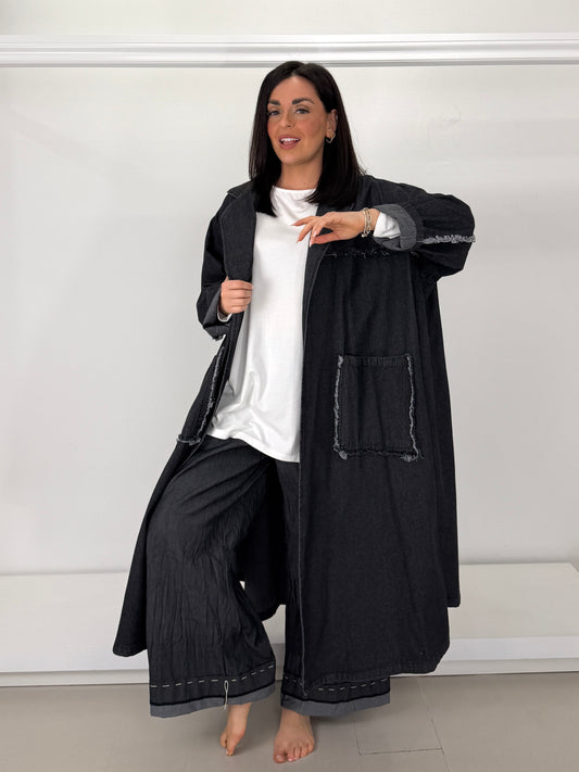 Spolverino lungo in jeans