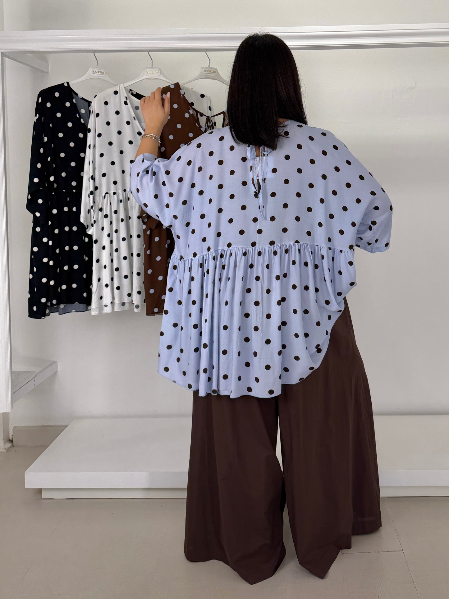 Casacca bolli fiocco di viscosa