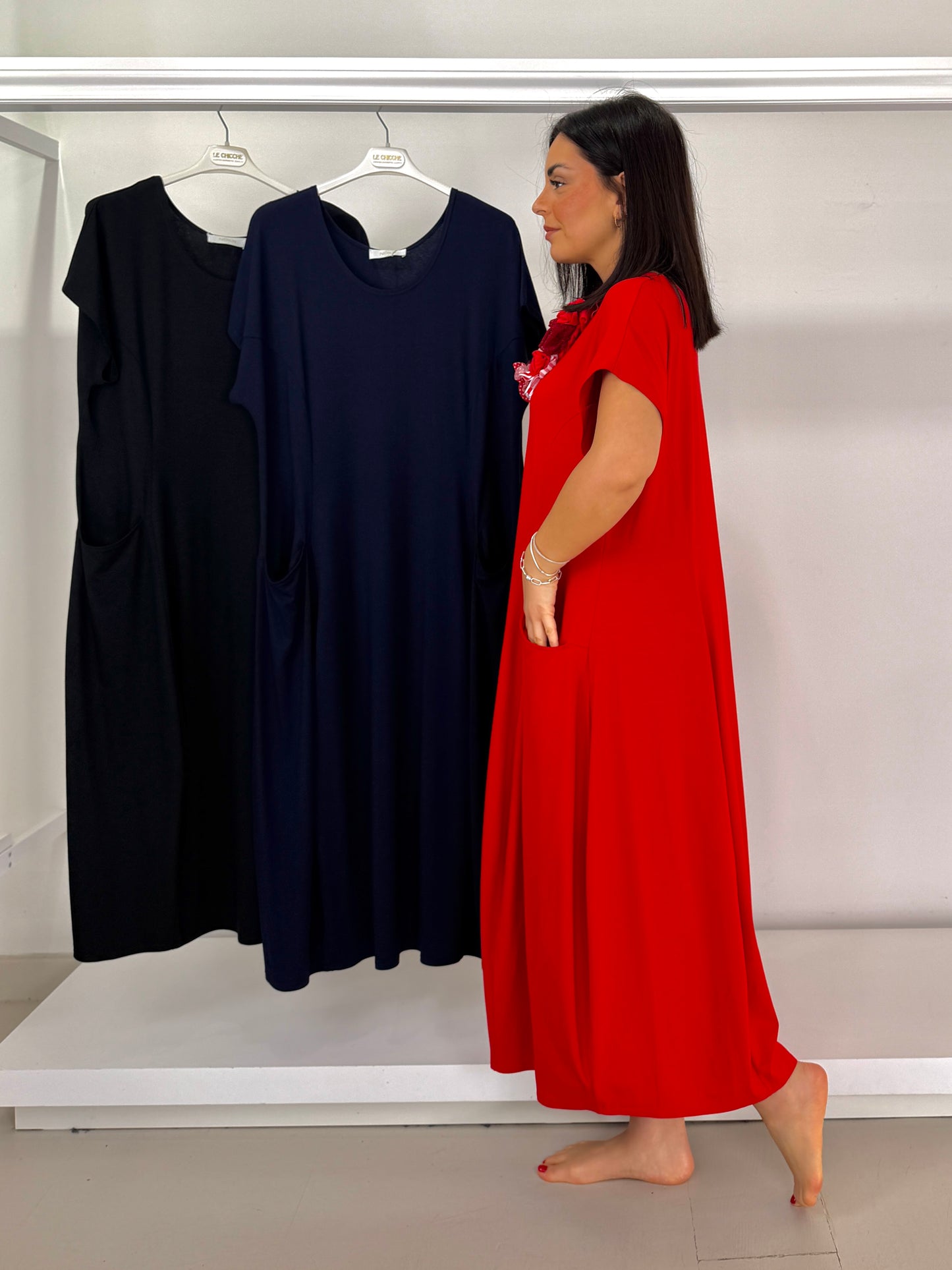 NOEN Abito in maglia tasche a nido