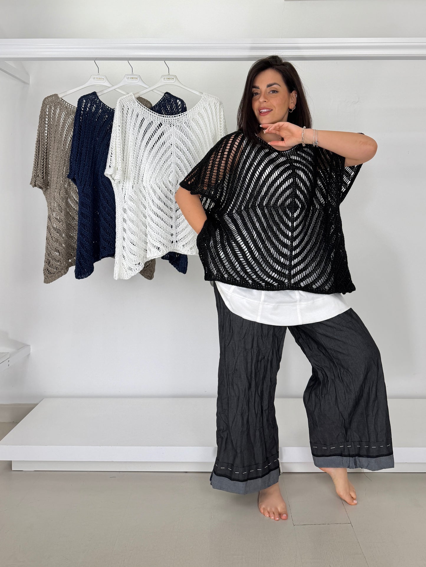 Maglia in filo rombi