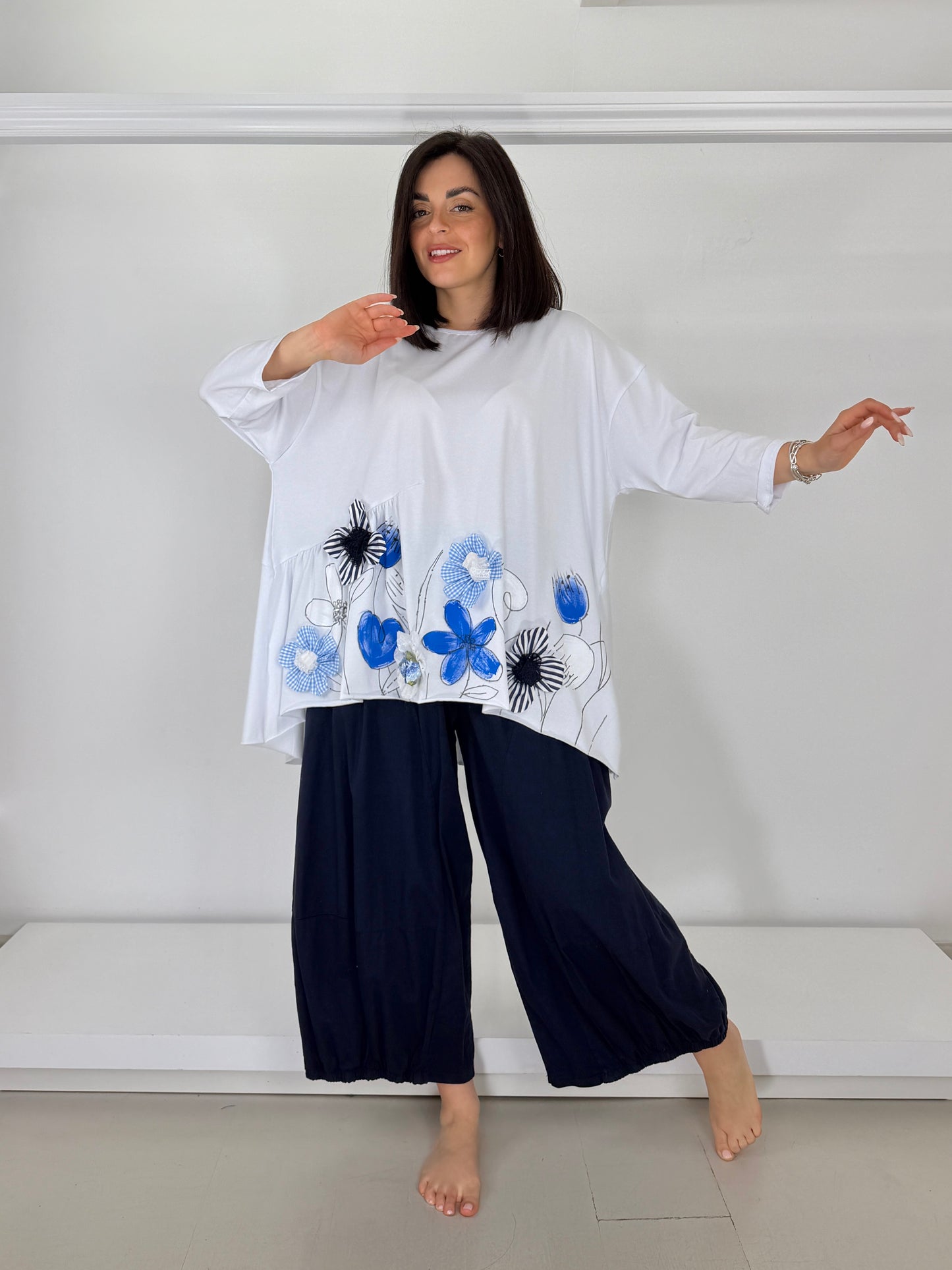 Maglia arricciata applicazione e dipinto a mano - 4