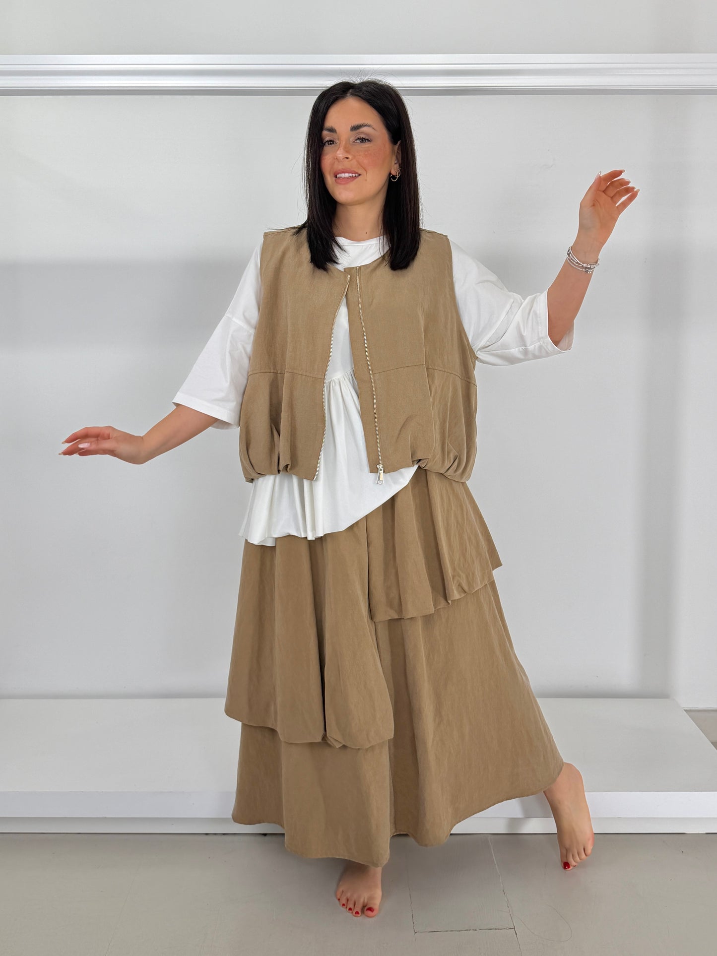 Gilet fondo arricciato