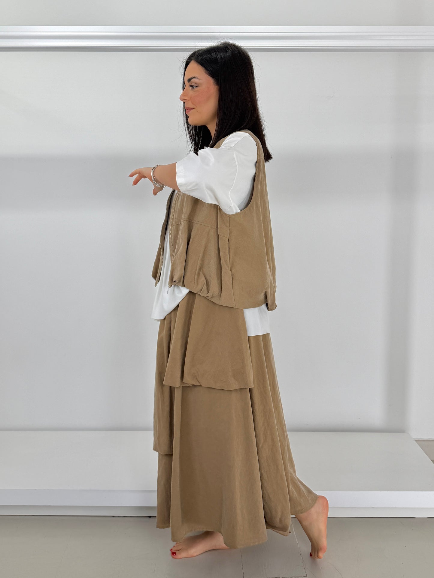 Gilet fondo arricciato