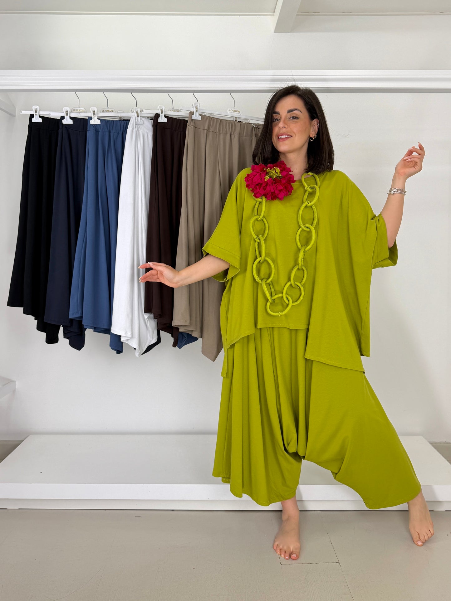 Pantalone cavallo basso in maglina di cotone - versione 1