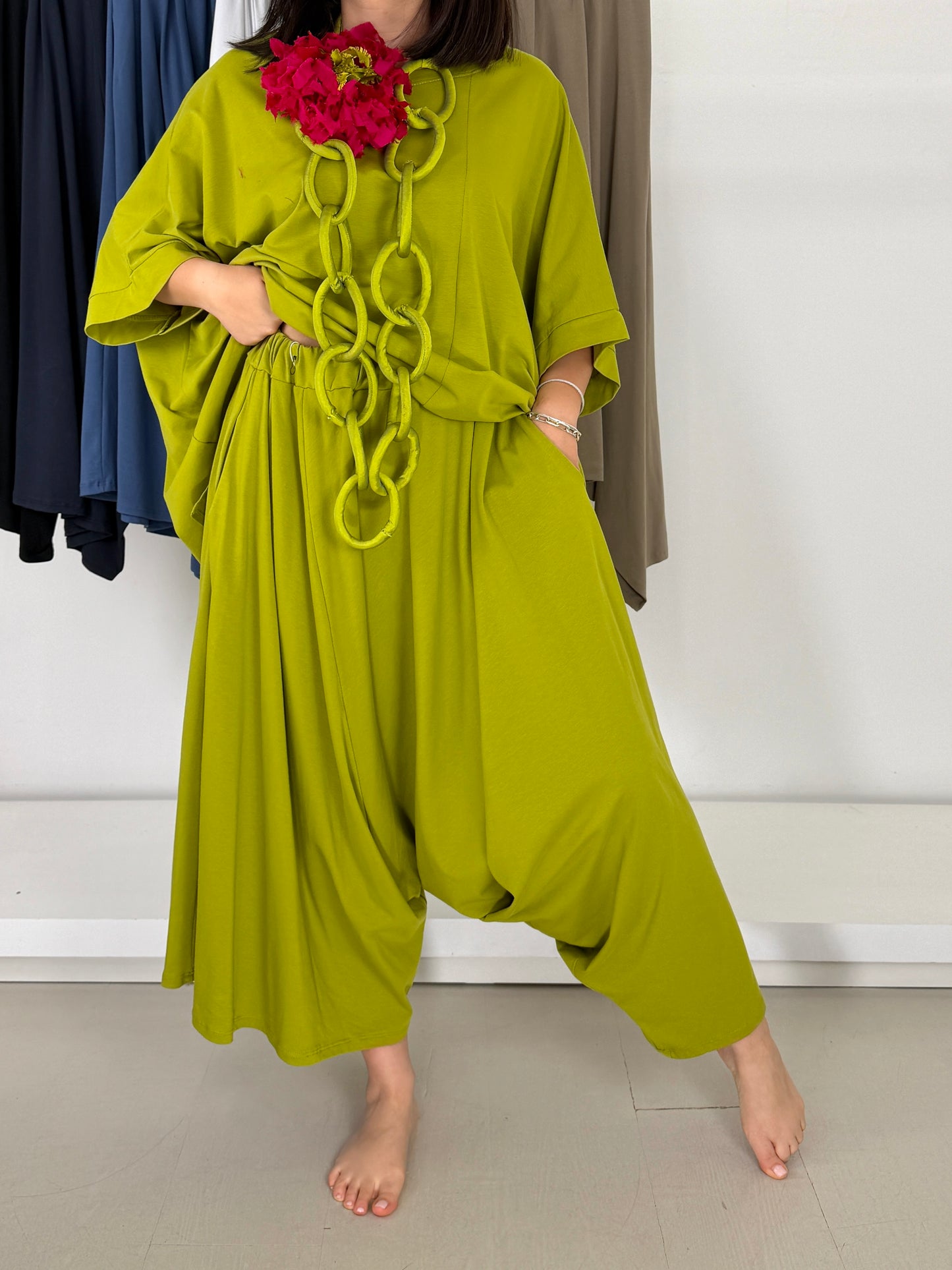 Pantalone cavallo basso in maglina di cotone - versione 1