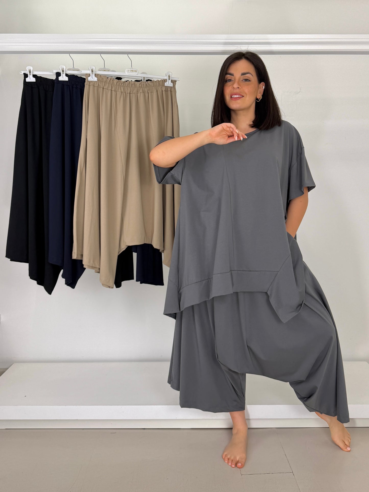 Pantalone cavallo basso in maglina di cotone - versione 2