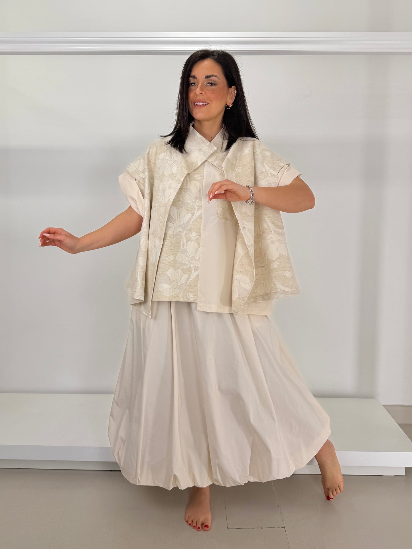 Gilet tessuto lavorato