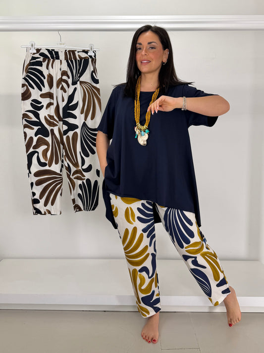 Pantalone cotone leggero fantasia