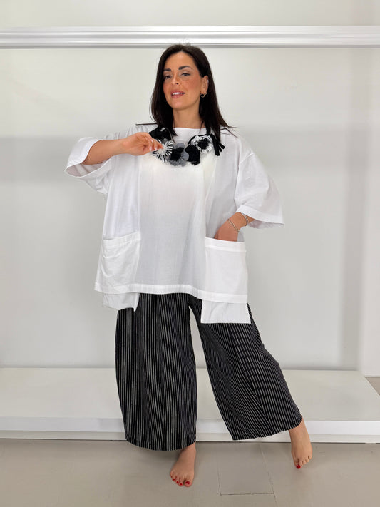 MAT casacca due tessuti motivo tasche