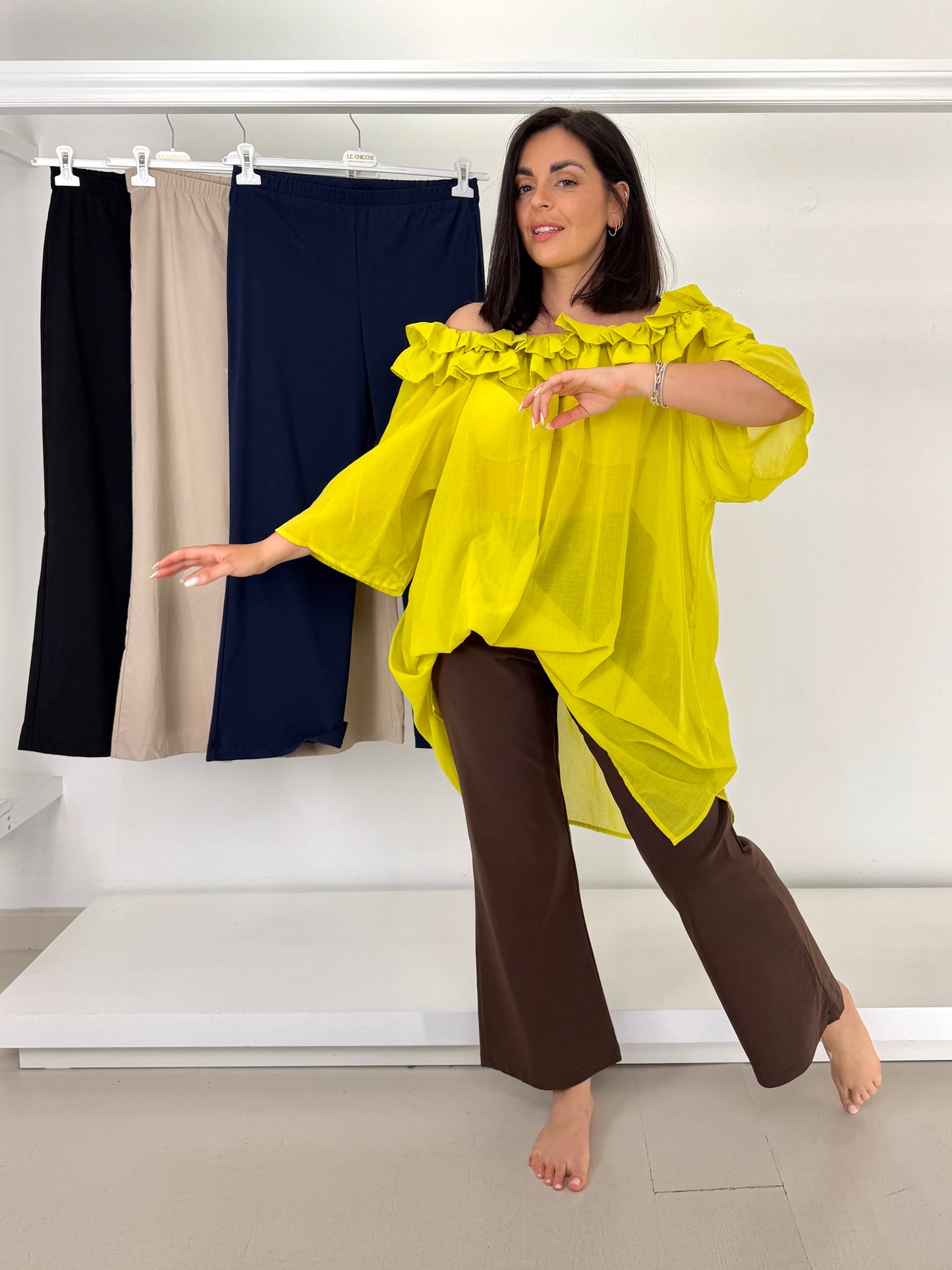 FLO&POI Pantalone in bengalina a calice